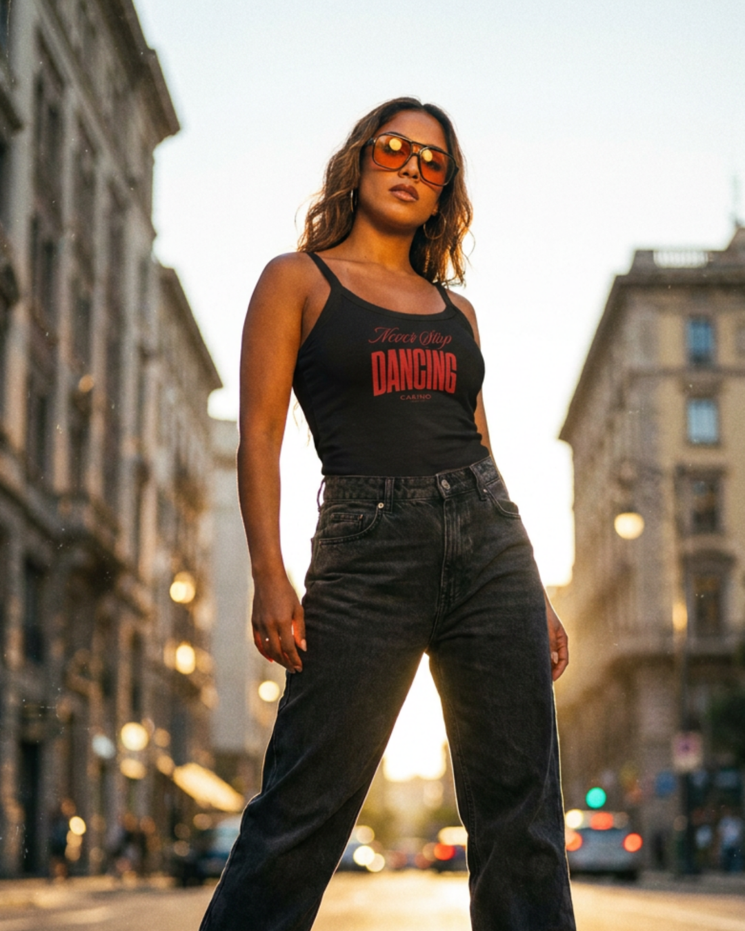 Never Stop Dancing Casino | Women’s micro-rib tank top