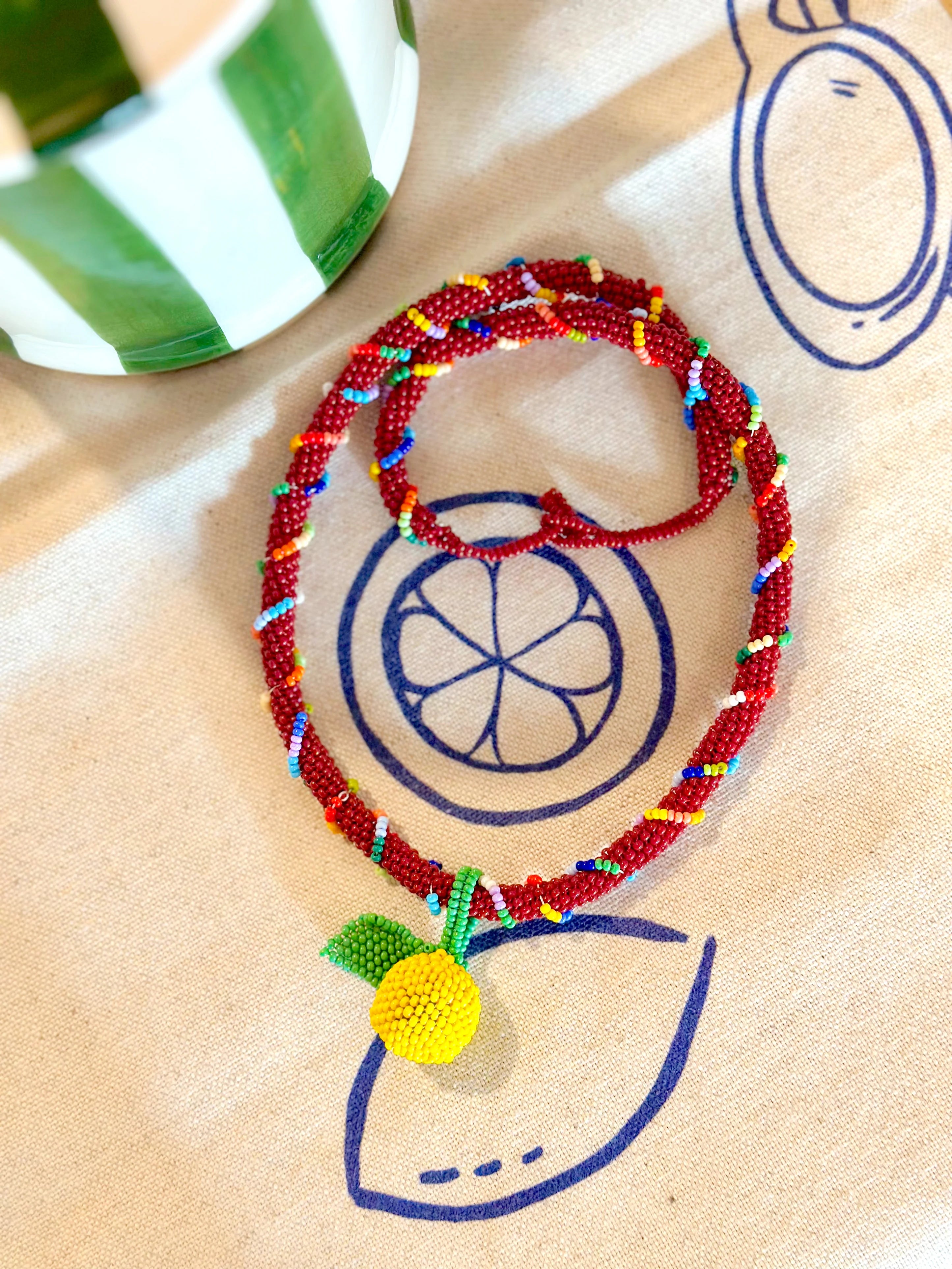 LisAguilar handmade lemon necklace