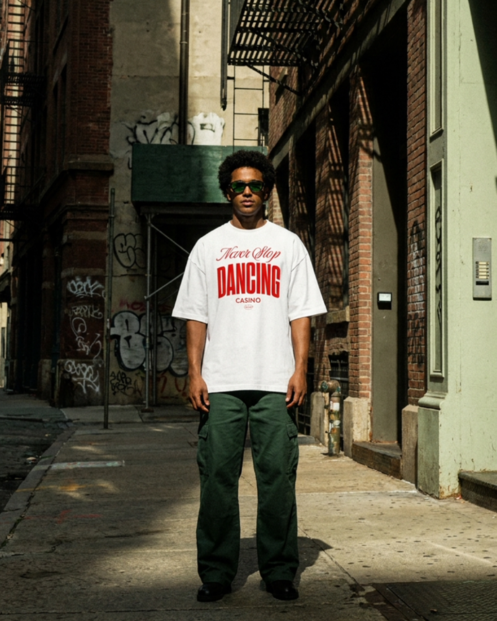 Never Stop Dancing Casino | Organic Cotton Oversized T-shirt