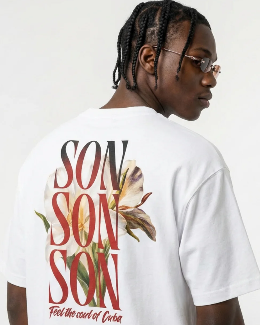 White Mariposa I SON Cubano | Organic Cotton Oversized T-shirt